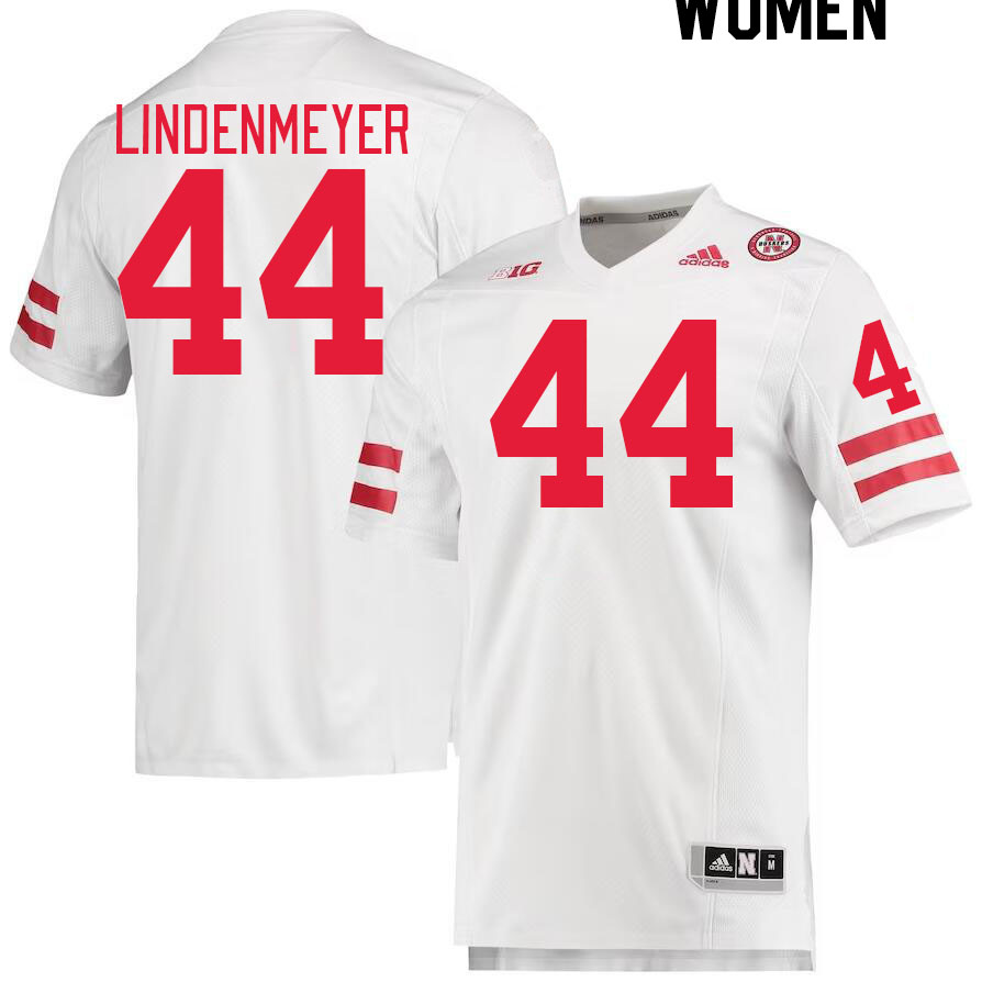 Women #44 Luke Lindenmeyer Nebraska Cornhuskers College Football Jerseys Stitched Sale-White - Click Image to Close